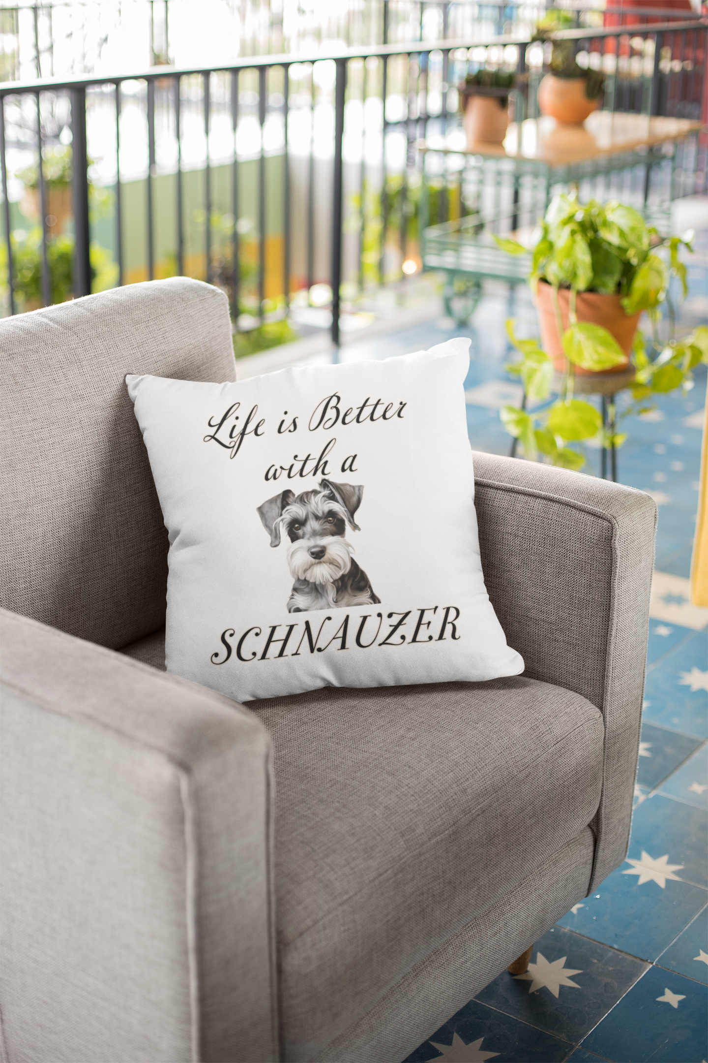 Schnauzer Pillow - Dog Throw Cushion