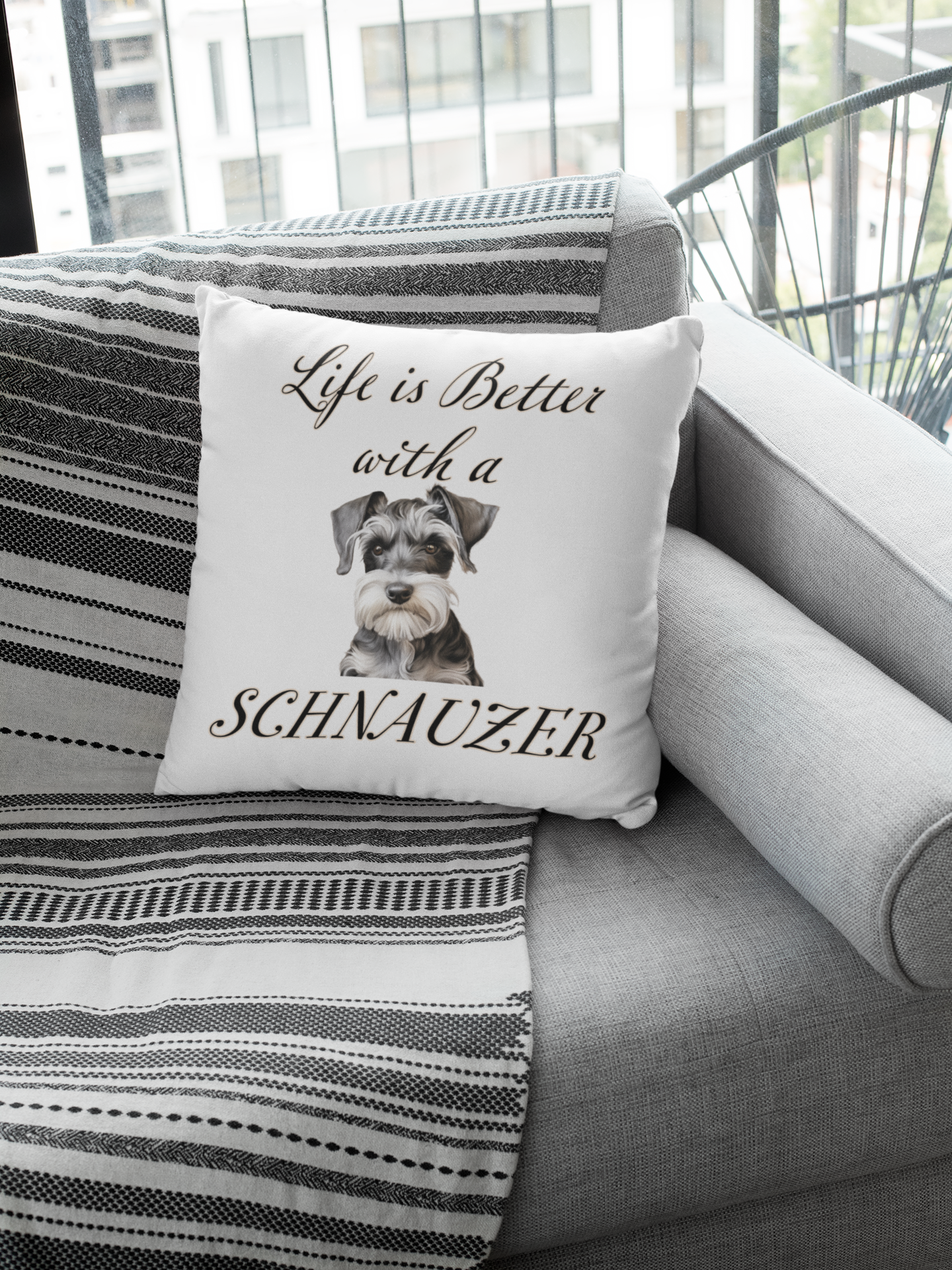 Schnauzer Pillow - Dog Throw Cushion