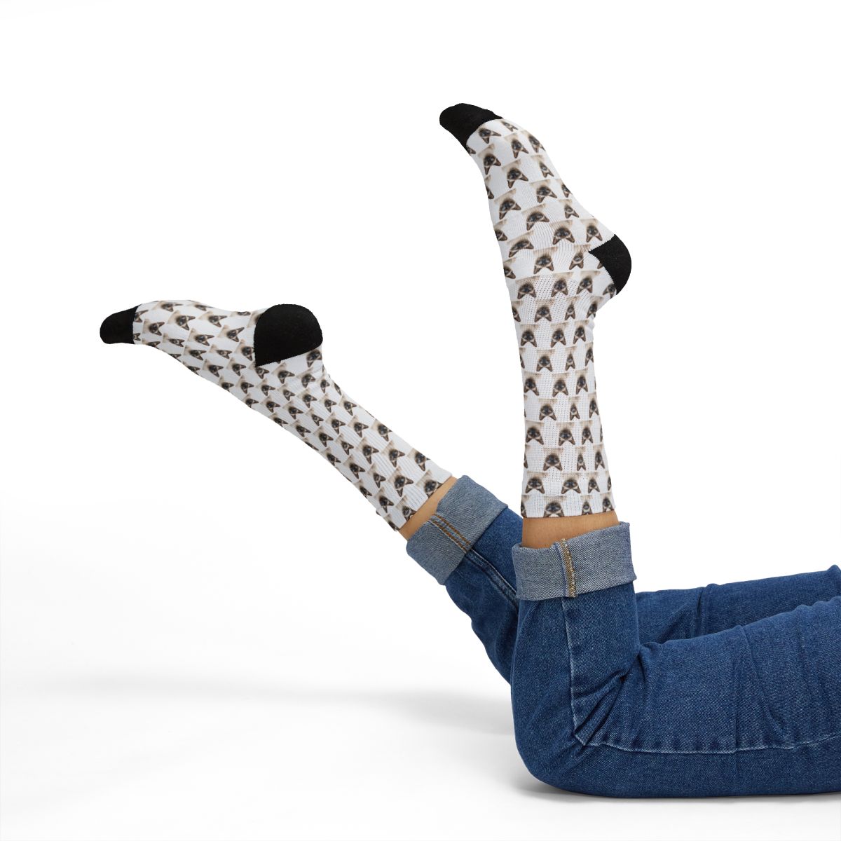 Siamese Cat Socks - Cute Animal Lover Gift, Novelty Pet Owner Present, Kitty Printed Footwear, Cat Mom Accessories, Feline