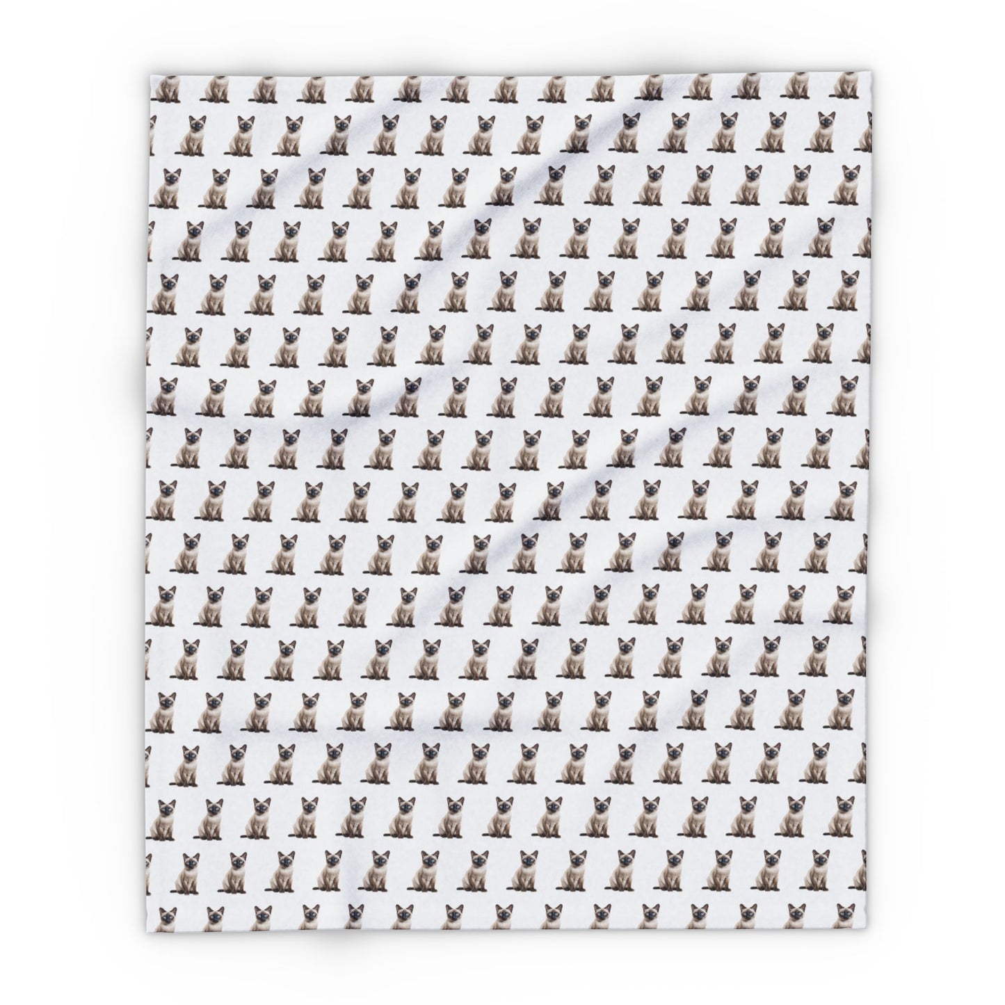 sitting siamese cat pattern blanket