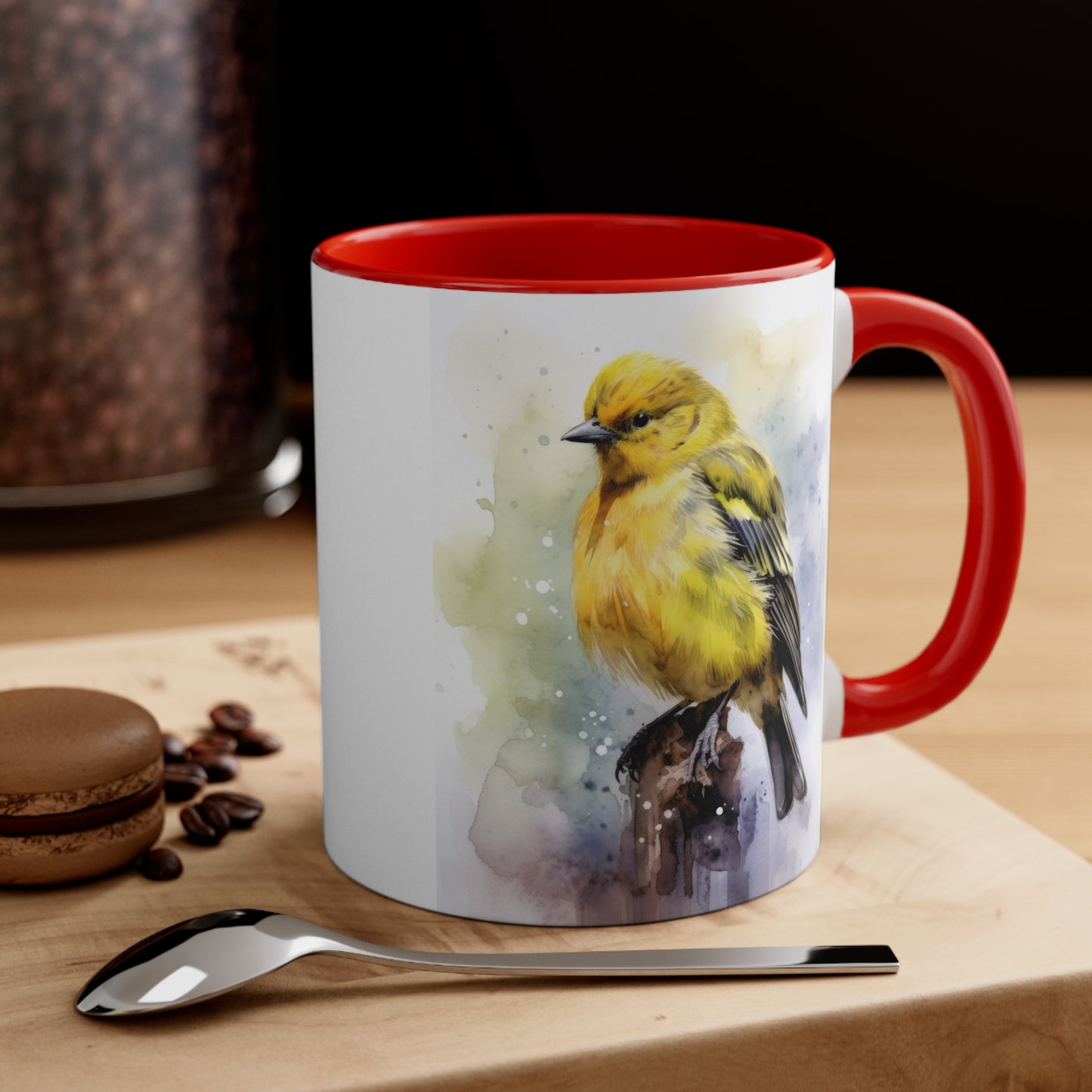 Canary Watercolor Accent Coffee Mug, 11oz
