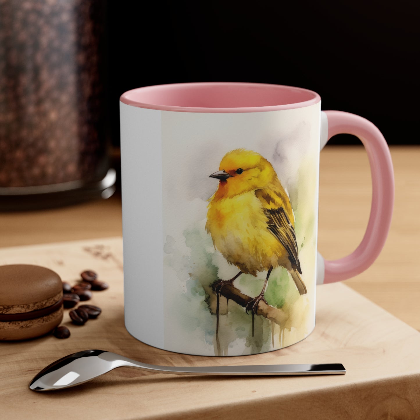 Canary Watercolor Accent Coffee Mug 3, 11oz