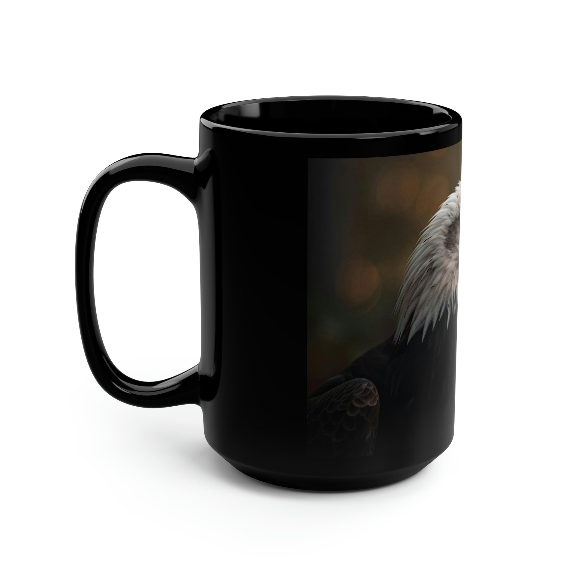 ceramic eagle mug, side view
