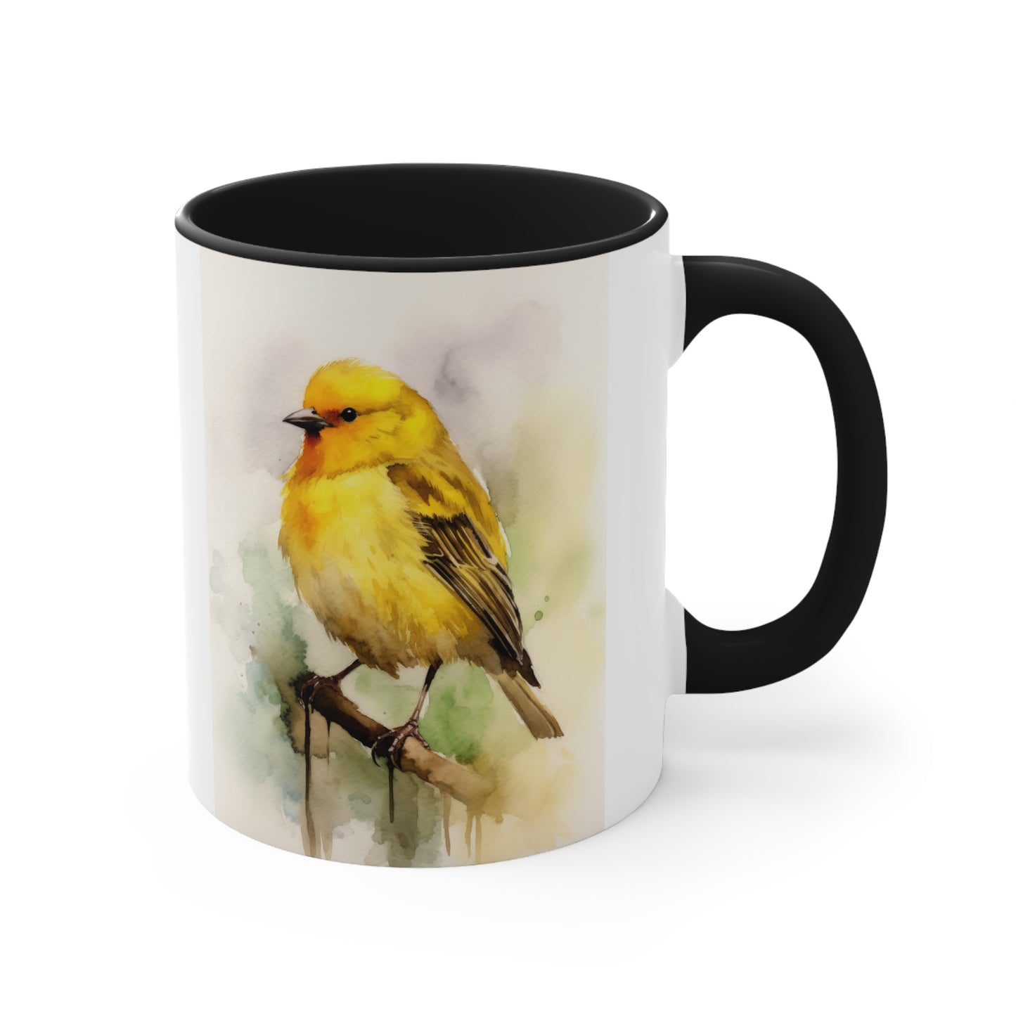 Canary Watercolor Accent Coffee Mug 3, 11oz