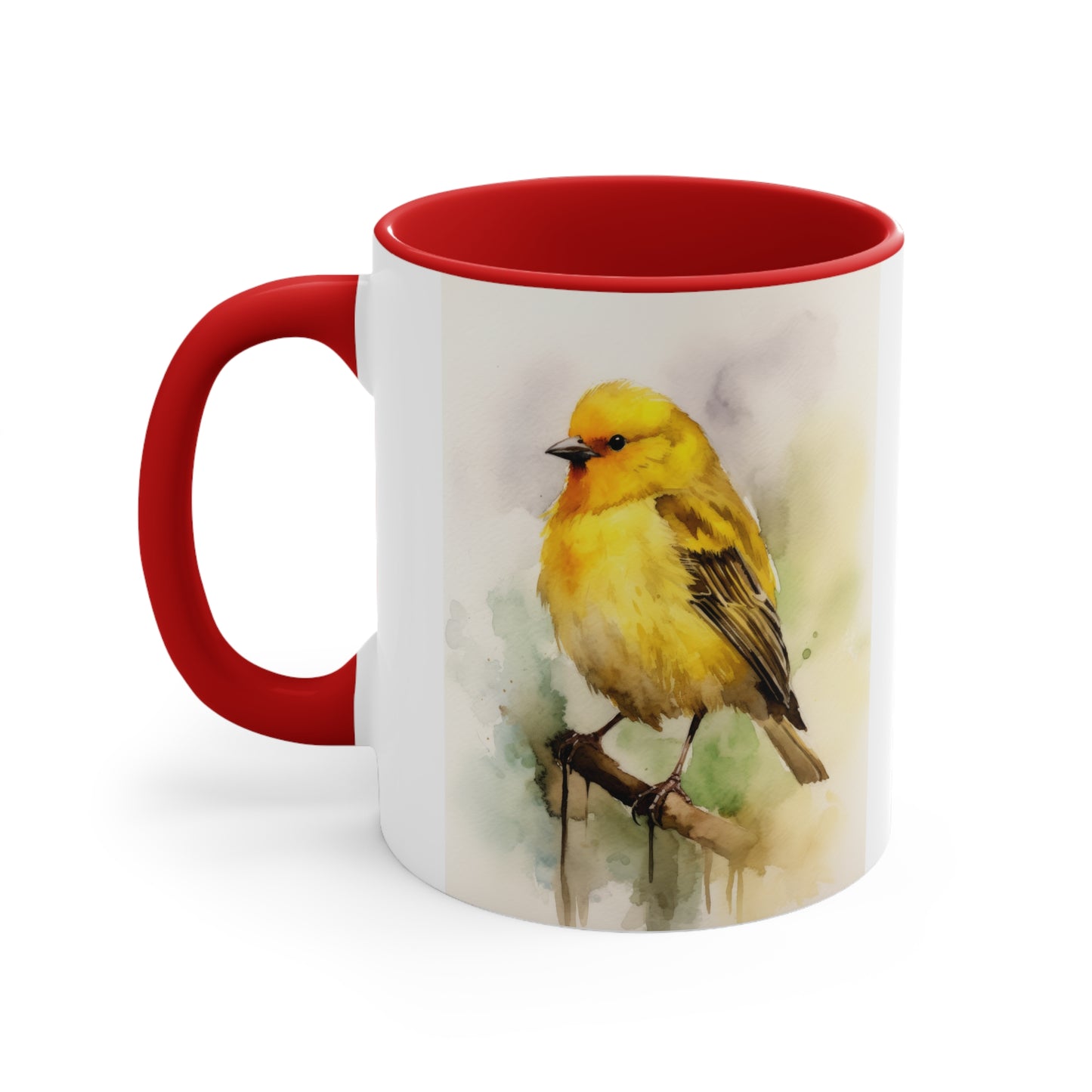 Canary Watercolor Accent Coffee Mug 3, 11oz