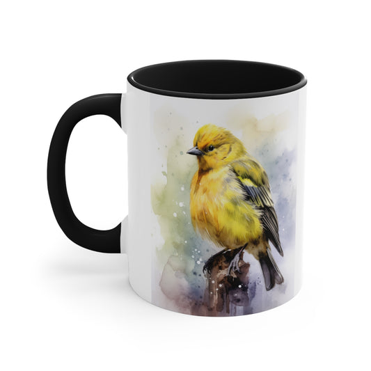 Canary Watercolor Accent Coffee Mug, 11oz