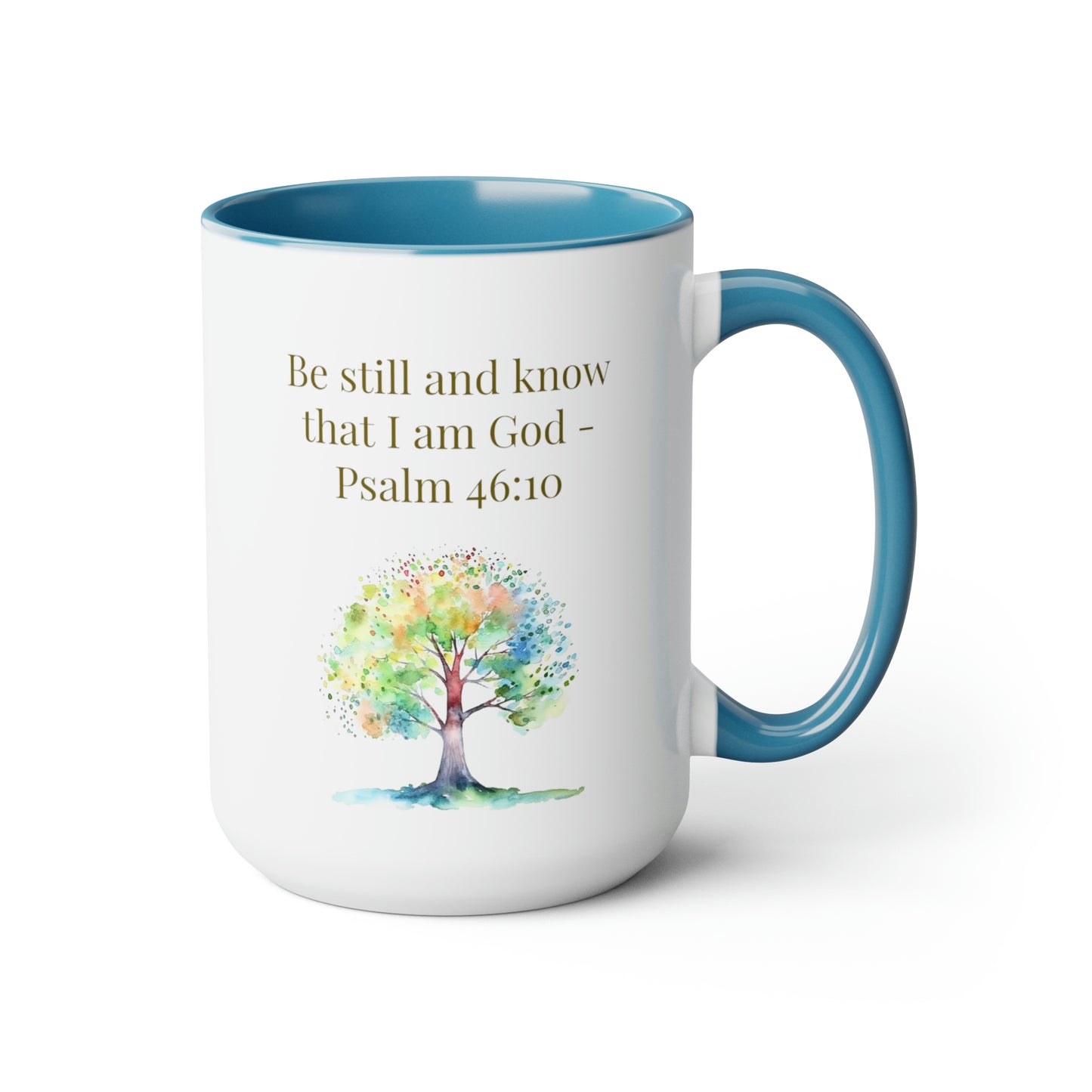 Be still and know mug in blue