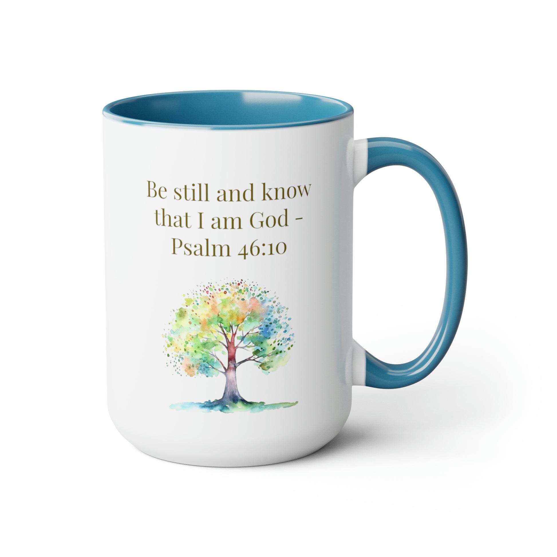 Be still and know mug in blue