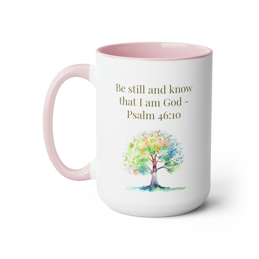 Be Still and Know coffee mug in pink