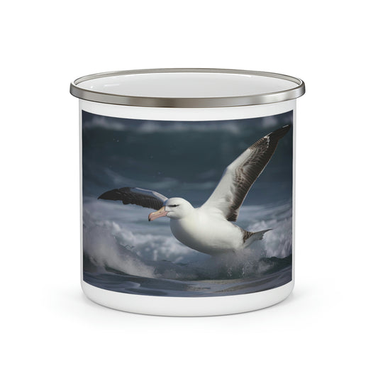 enamel albatross camping mug
