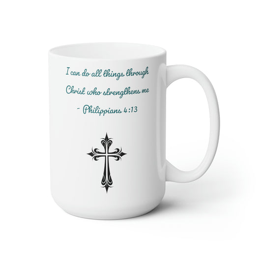 Philippians 4:13 Cross Mug 15oz