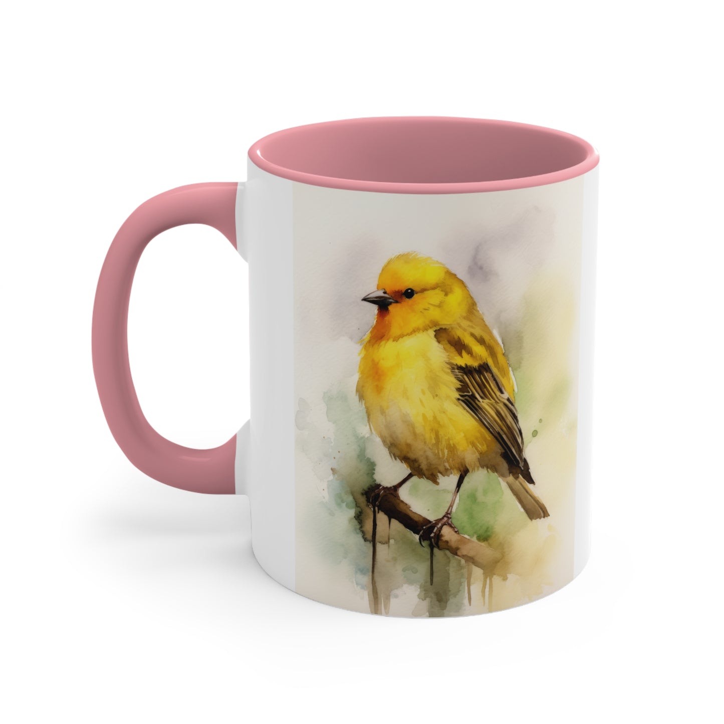 Canary Watercolor Accent Coffee Mug 3, 11oz