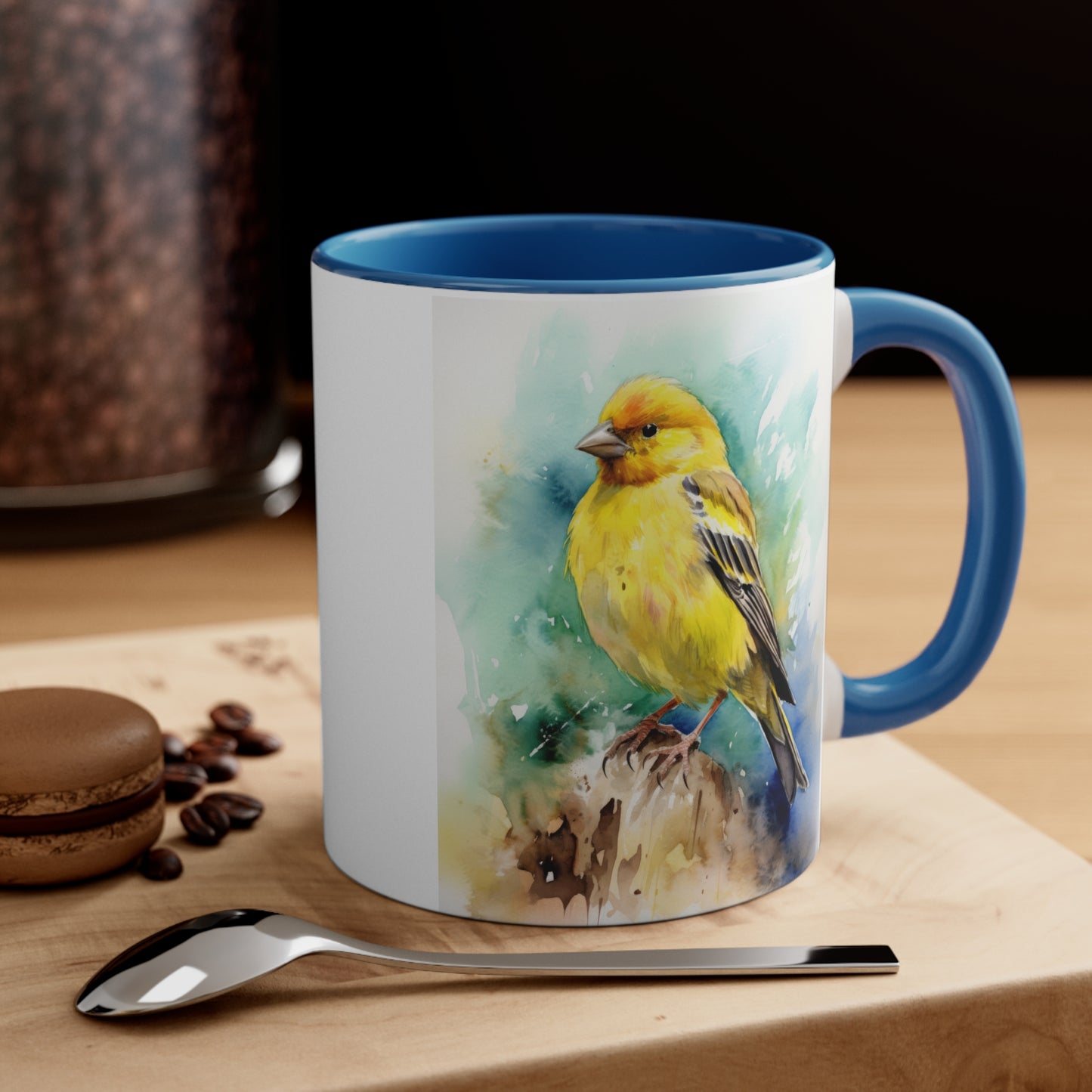 Canary Watercolor Accent Coffee Mug 4, 11oz
