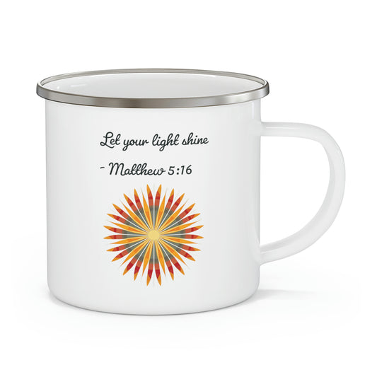 Let Your Light Shine Camping Mug, enamel, 12 oz