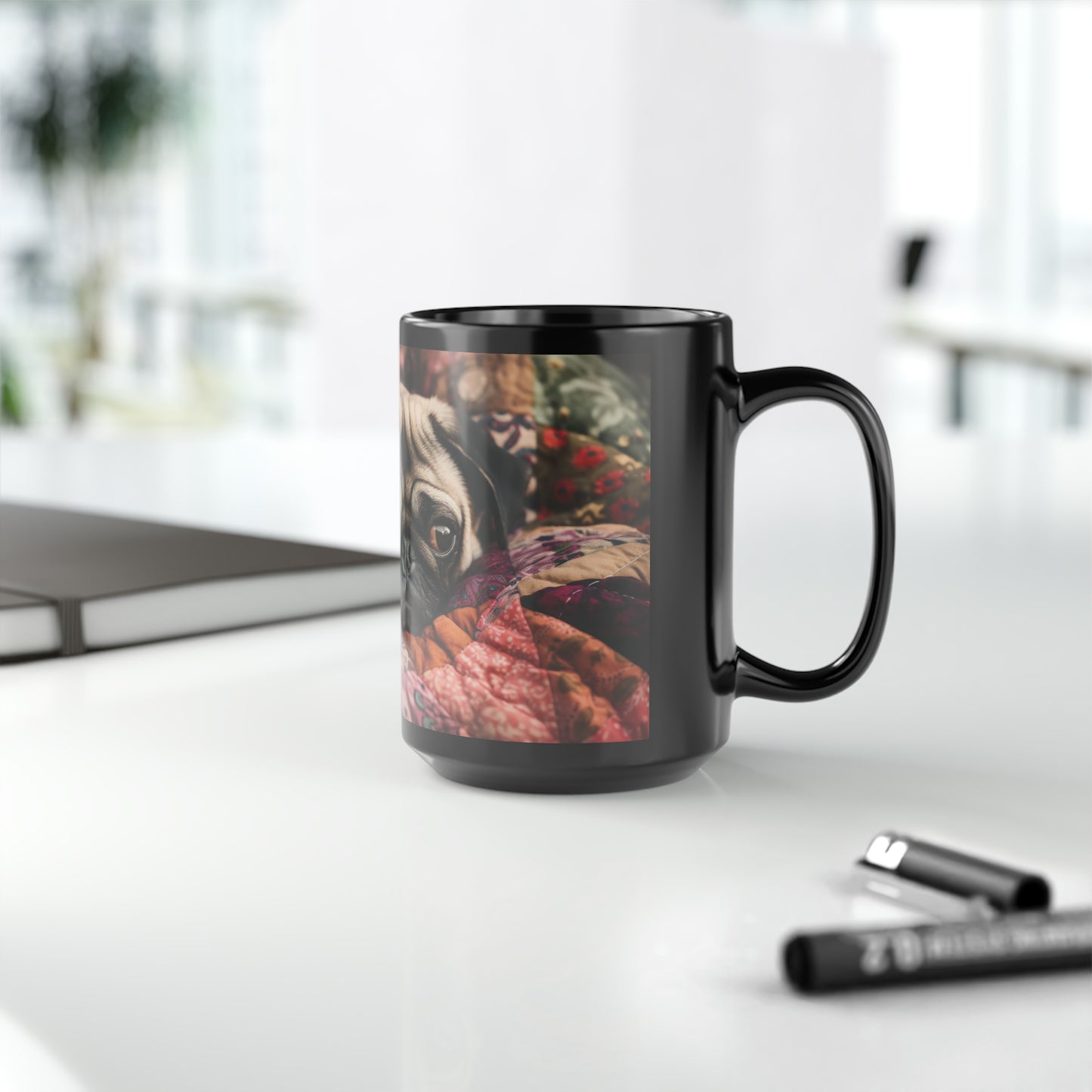 Pug Mug - 15oz Black Ceramic