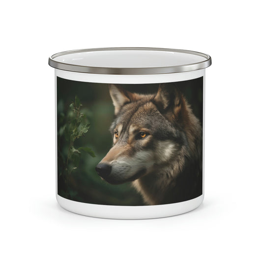 Wolf Enamel Camping Mug