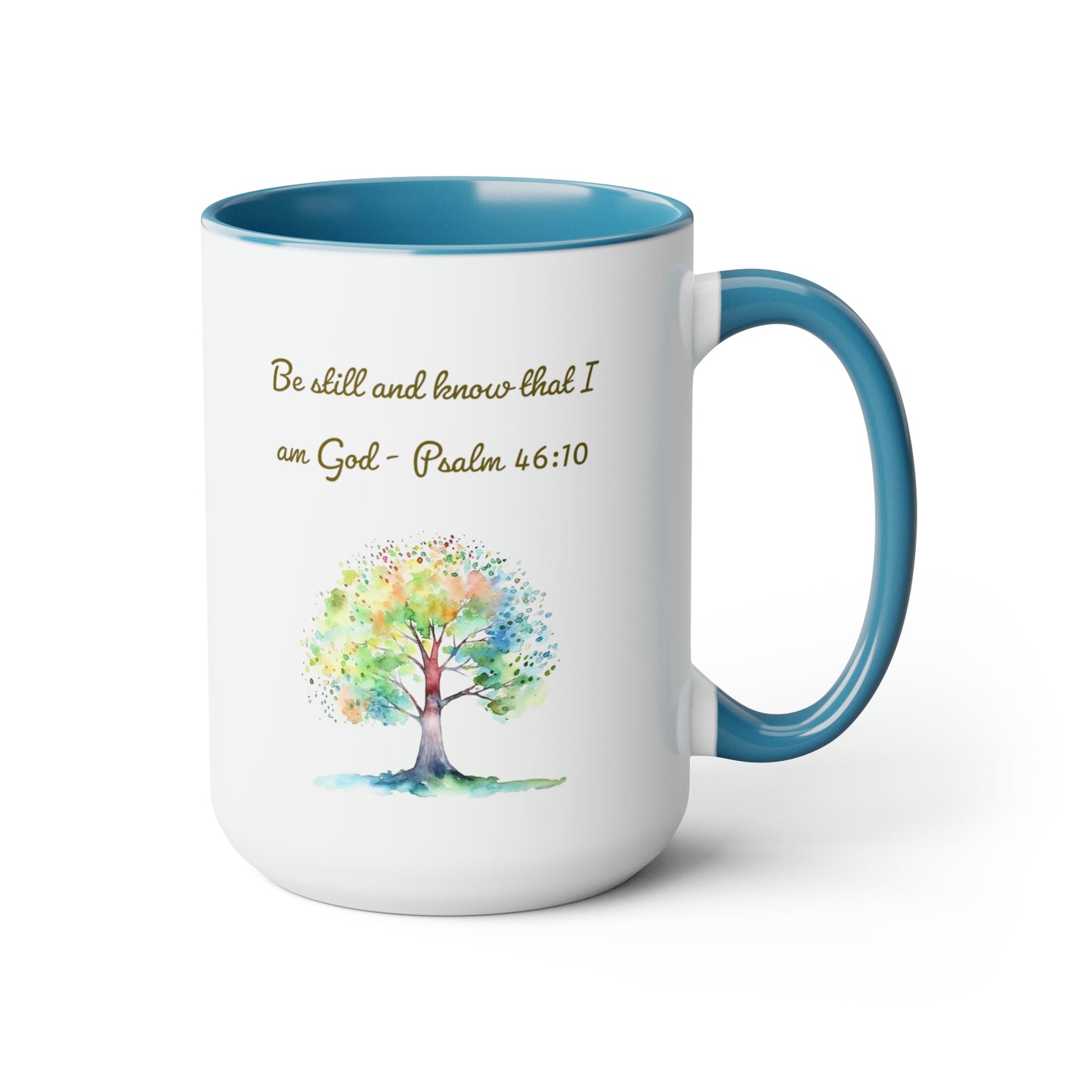 Be Still and Know Psalm Two-Tone Coffee Mug