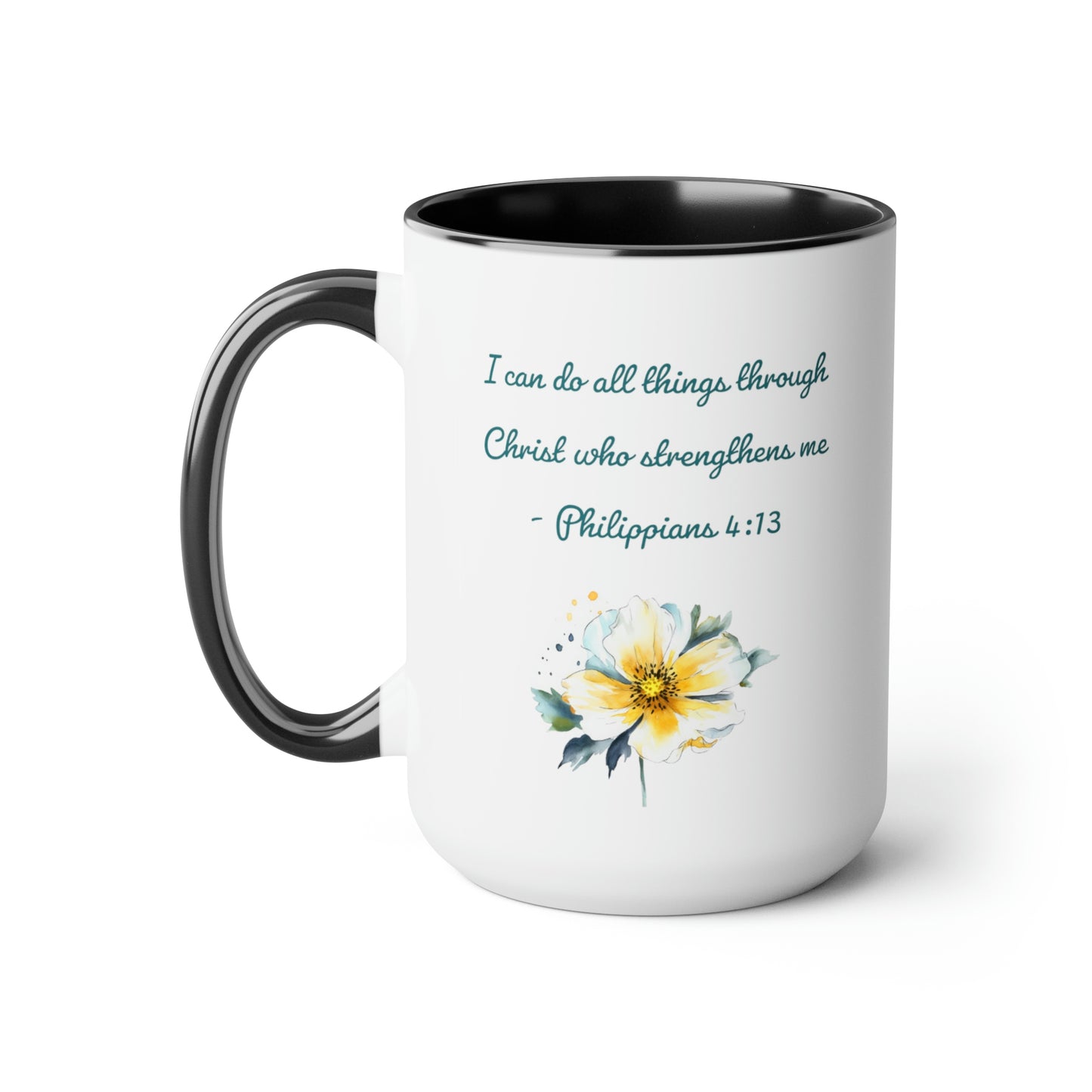 Philippians 4:13, Two-Tone Coffee Mugs, 15oz