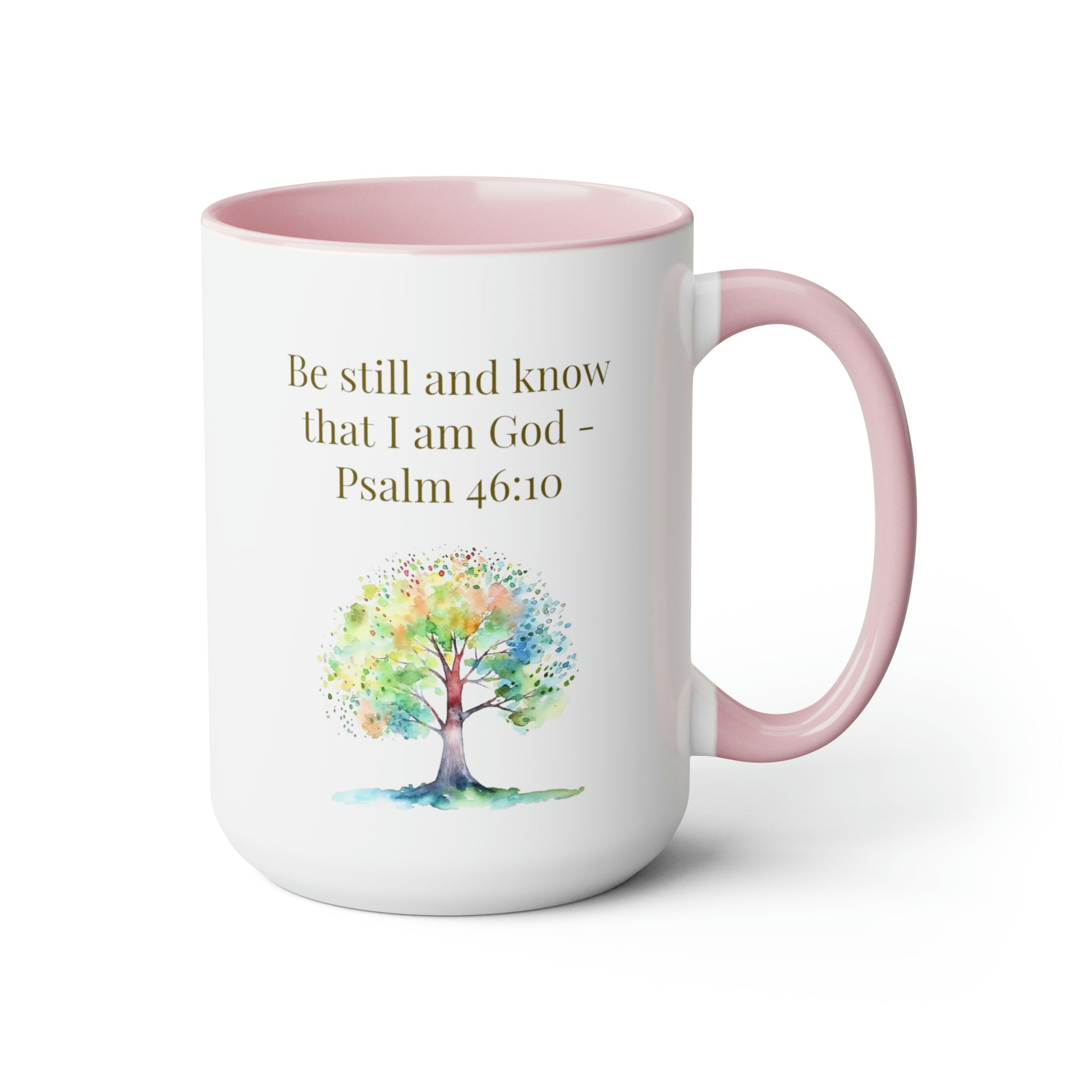 Be still and know mug in pink
