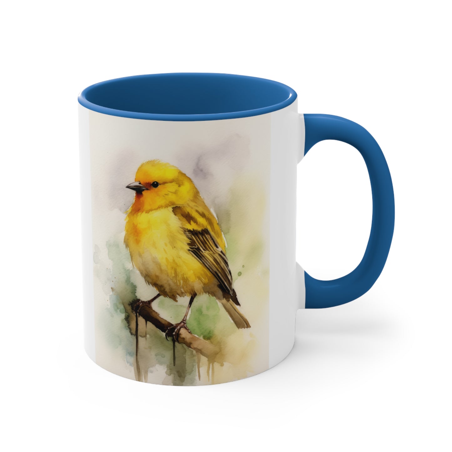 Canary Watercolor Accent Coffee Mug 3, 11oz