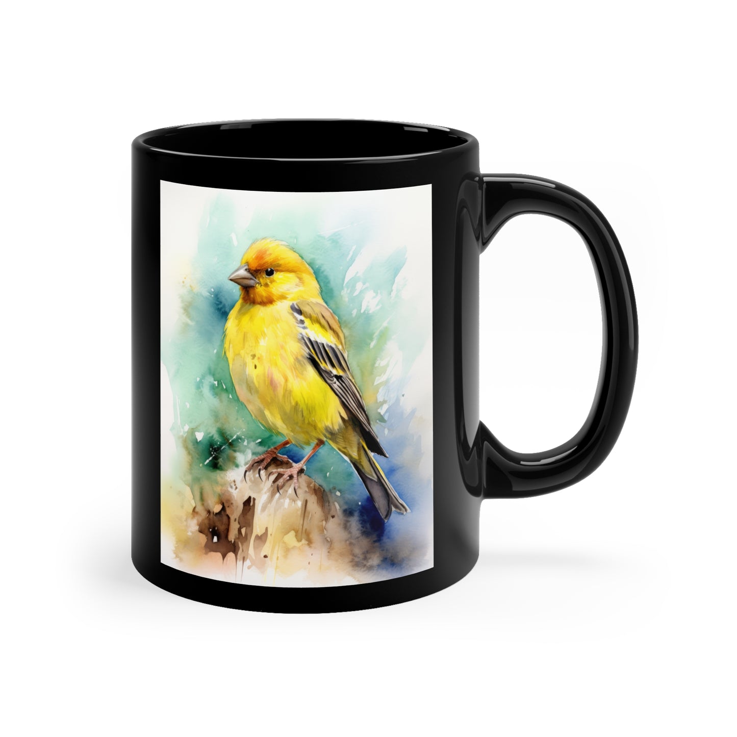 Canary Watercolor Mug 11 oz - Ceramic Mug