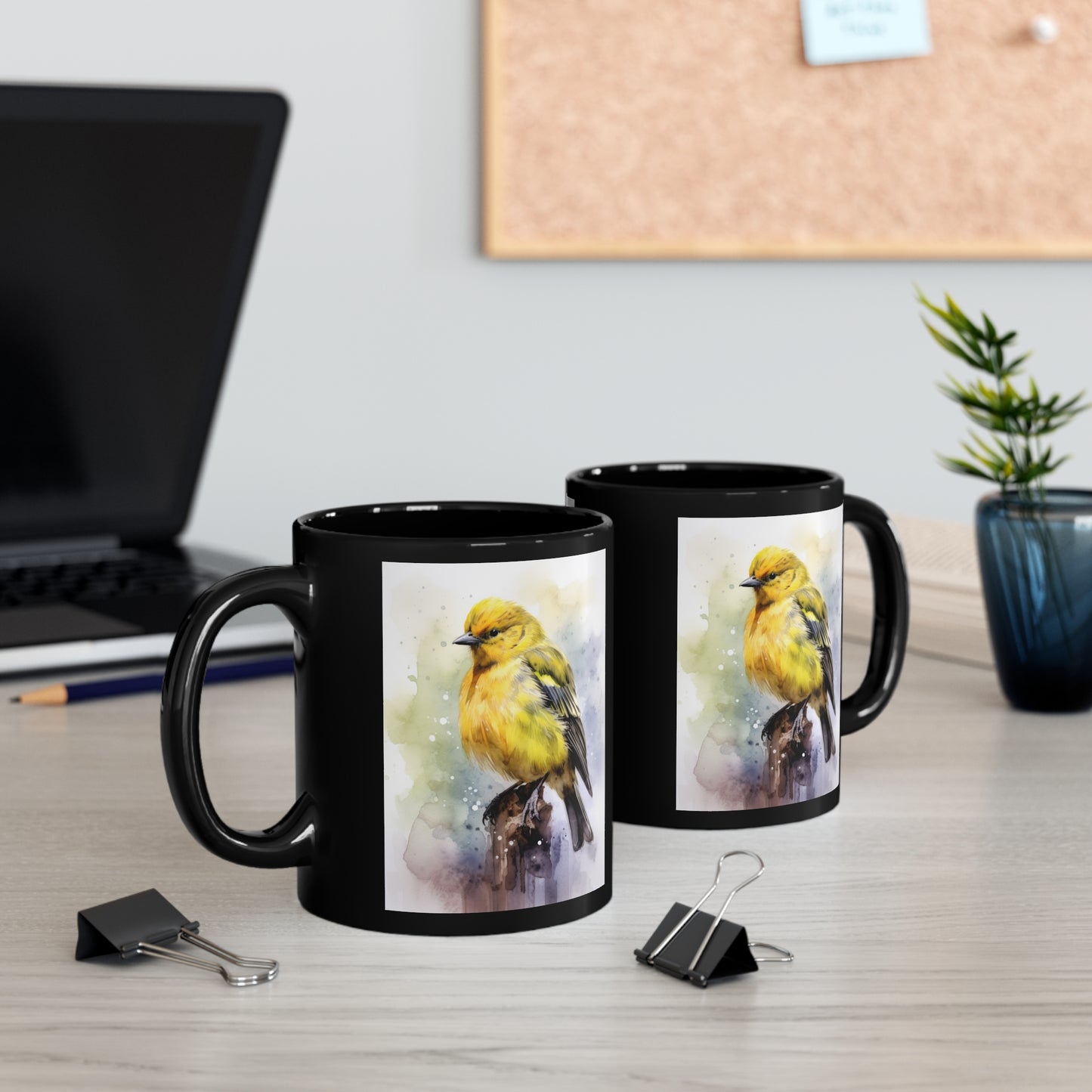 Canary Watercolor Mug - 11 oz Ceramic Mug